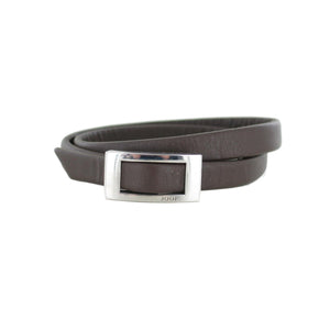 Joop Damen Armband Silber Leder Double Wrap braun JPBR90260A210-1