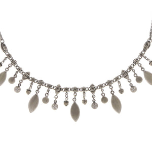Konplott Kette Collier Dangling Navette khaki grey silber
