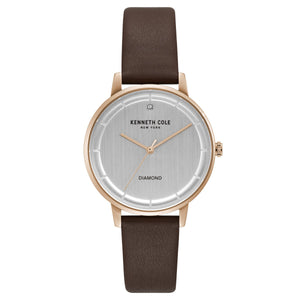 Kenneth Cole New York Damen-Armbanduhr Analog Quarz Leder KC50010001