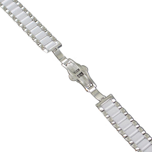 Ingersoll Ersatzband für Uhren Edelstahl Keramik Faltschl. silber / weiss IN5012 18 mm
