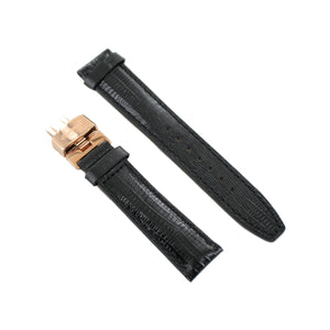 Ingersoll Ersatzband für Uhren Leder schwarz Eidechsen Faltschl. Rosé 20 mm