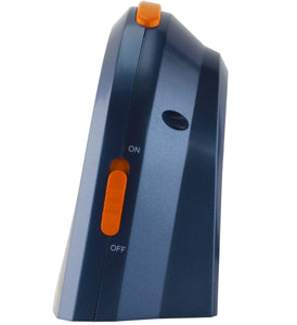 ATRIUM Wecker Analog Quarz blau/orange A921-5 ohne Ticken mit Licht und Snooze