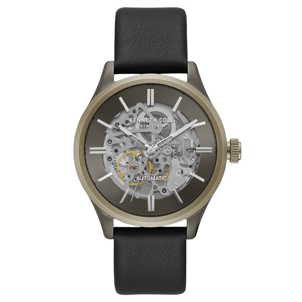 Kenneth Cole New York Herren-Armbanduhr Automatik Leder KC15171004