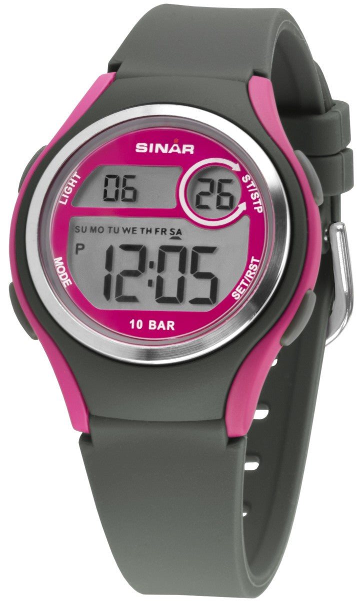 SINAR Jugenduhr Armbanduhr Digital Quarz Mädchen Silikonband XE-64-8 g –  Preiswert24