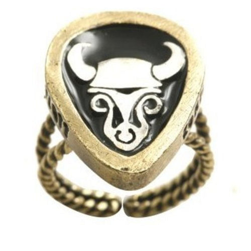 Konplott Ring Zodiac Taurus/Stier black antique brass