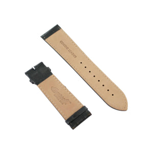 Ingersoll Ersatzband für Uhren Leder schwarz Naht weiss Kroko 24 mm