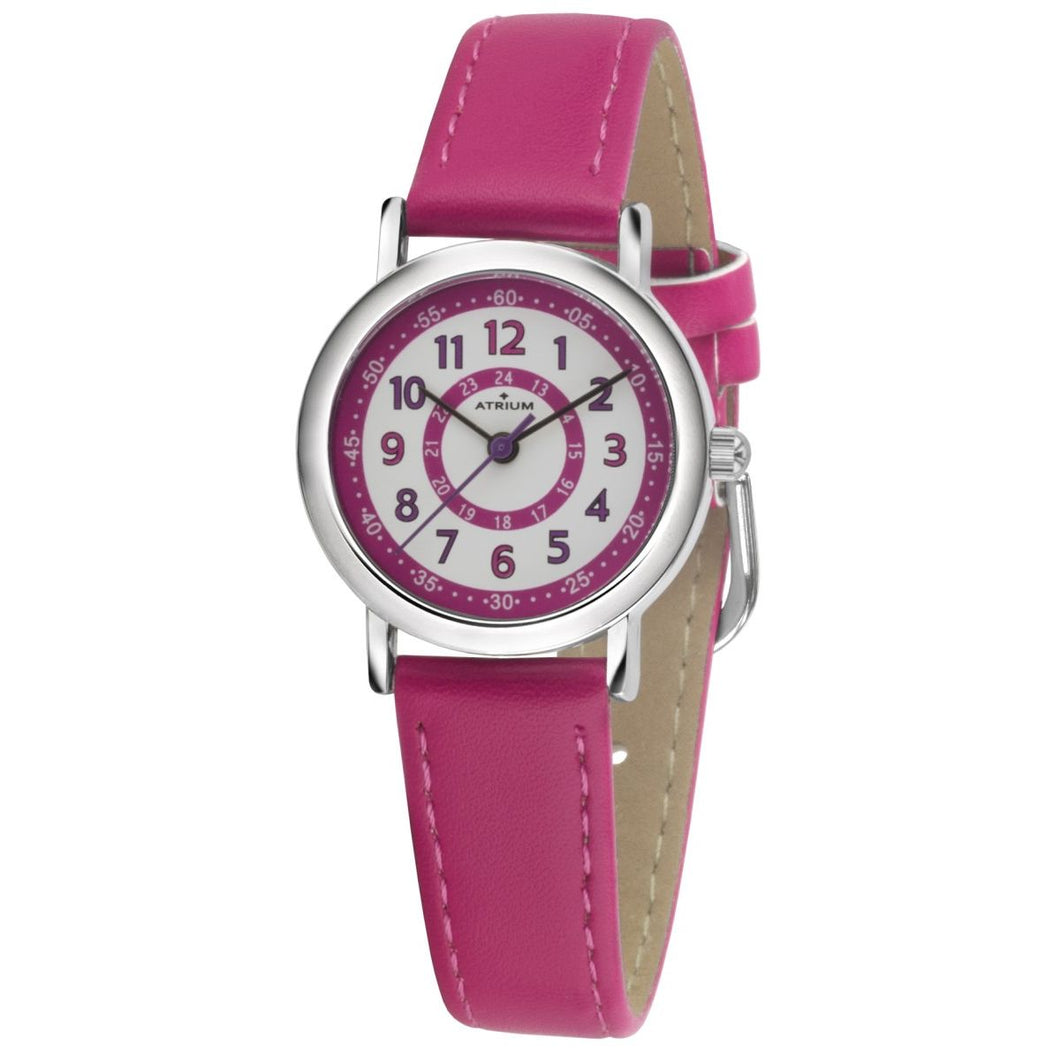 ATRIUM Kinder-Armbanduhr Analog Quarz Mädchen Kunstleder A31-101 pink