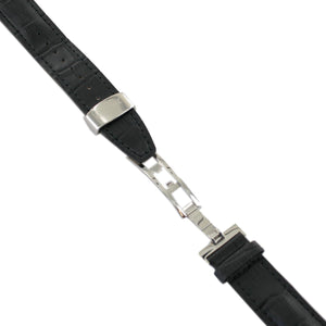 Ingersoll Ersatzband für Uhren Leder schwarz Kroko Faltschl. Si 21mm XL