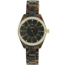 Laden Sie das Bild in den Galerie-Viewer, Fossil Damen Uhr Armbanduhr Resin Edelstahl Strass BQ1196