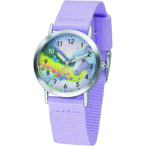 ATRIUM Kinder-Armbanduhr Analog Quarz Mädchen Nylonband A44-18 lila