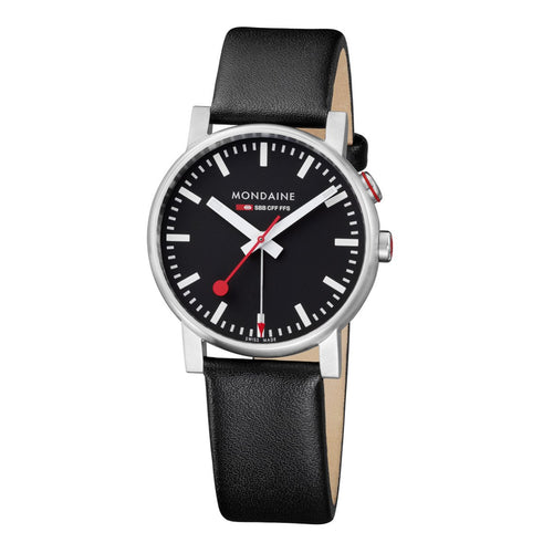 Mondaine Herren Uhr SBB Evo Big Alarm Armbanduhr A468.30352.14SBB Leder