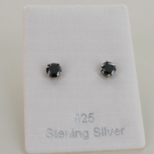Amor Damen Ohrringe Ohrstecker Silber Zirkonia schwarz A61/17