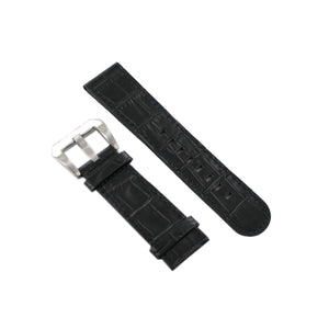 Ingersoll Ersatzband für Uhren Leder schwarz Kroko Dornschließe SI 24 mm
