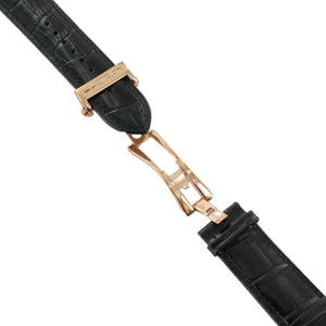 Ingersoll Ersatzband für Uhren Leder schwarz g. Kroko Faltschl. spez. Rosé 24 mm