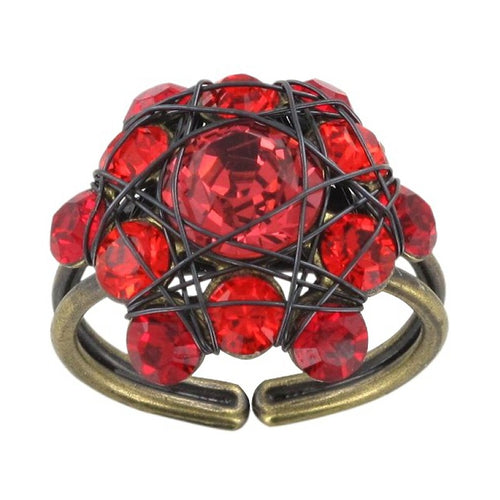 Konplott Ring Bended Lights korallenfarbig / rot