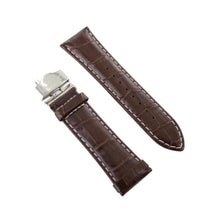 Laden Sie das Bild in den Galerie-Viewer, Ingersoll Ersatzband für Uhren Leder braun Naht weiss Kroko Faltschl. 26 mm