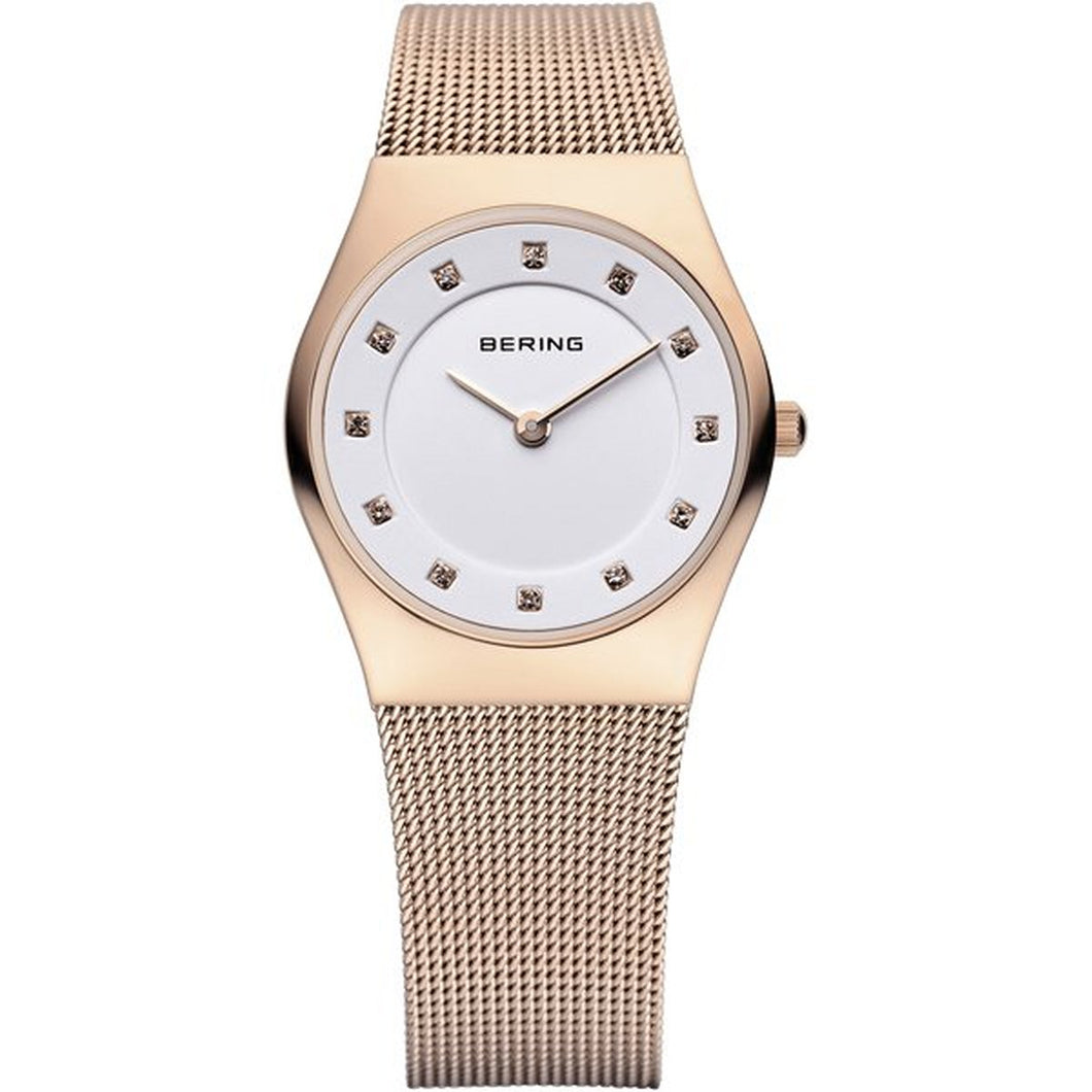 Bering Damen Uhr Armbanduhr Slim Classic - 11927-366 Meshband