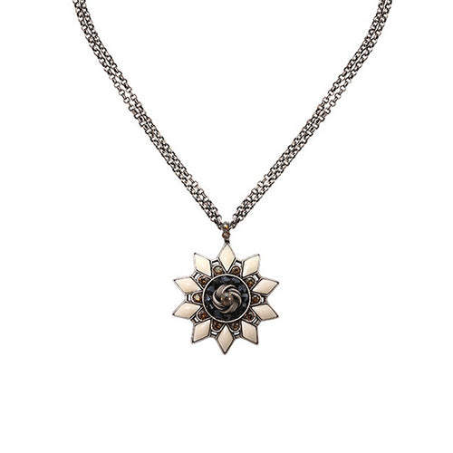 Konplott Kette Collier lang Arabic Nights weiss / grau silber
