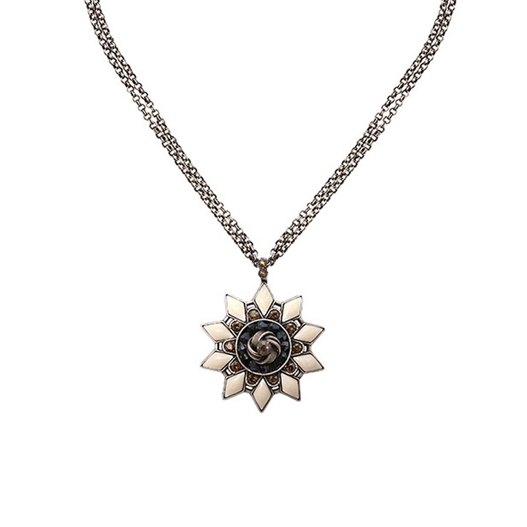 Konplott Kette Collier lang Arabic Nights weiss / grau silber