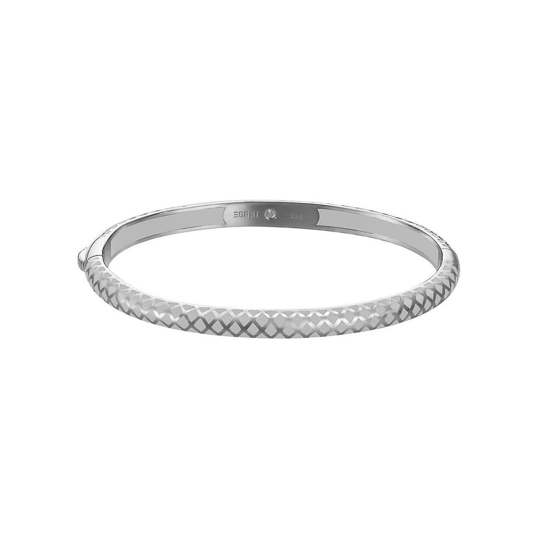 Esprit Damen Armband Armreif Edelstahl Silber/white Lattice ESBA91076C600
