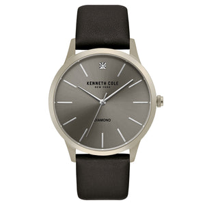 Kenneth Cole New York Herren-Armbanduhr Analog Quarz Leder KC15111010