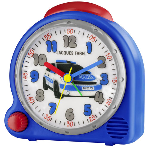 JACQUES FAREL Kinderwecker Wecker Analog Polizei Jungen AVC 05POL Wecksound