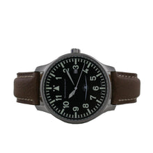 Laden Sie das Bild in den Galerie-Viewer, Aristo Herren Messerschmitt Uhr Fliegeruhr ME108-42B Leder