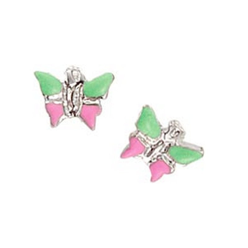 Scout Kinder Ohrringe Ohrstecker Silber Schmetterling grün/rosa Mädchen 262128100