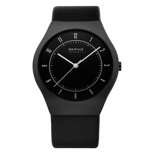 Bering Herren Uhr Armbanduhr Slim Ceramic - 32039-442-1 Leder