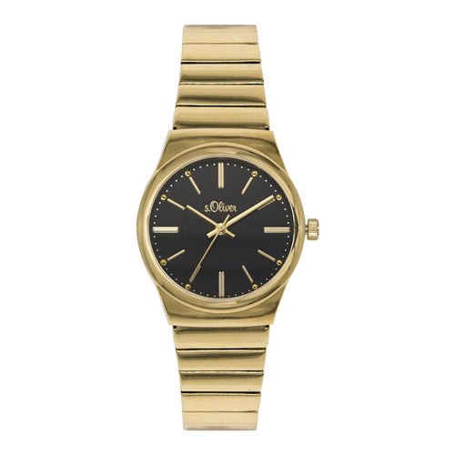 s.Oliver Damen-Armbanduhr Analog Quarz IP Gold SO-15128-MQR