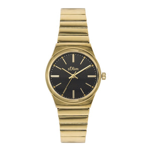 s.Oliver Damen-Armbanduhr Analog Quarz IP Gold SO-15128-MQR
