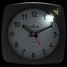 Laden Sie das Bild in den Galerie-Viewer, ATRIUM Wecker Analog Quarz anthrazit me. A251-4 ohne Ticken mit Licht und Snooze