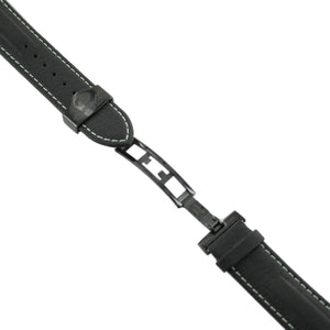 Ingersoll Ersatzband für Uhren Leder schwarz Naht grün Faltschl. Rosé 22 mm