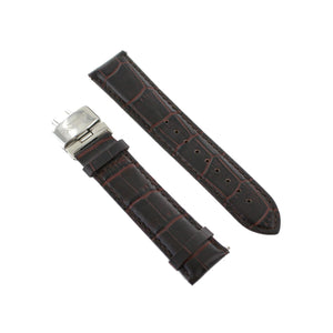 Ingersoll Ersatzband für Uhren Leder dunkel braun Kroko Faltschl. Si 22 mm