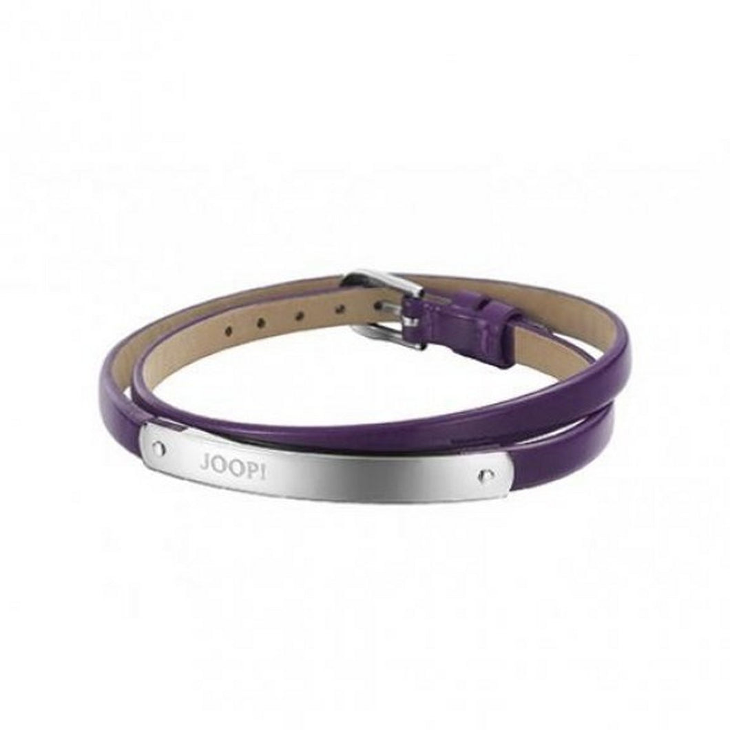 Joop Damen Armband Edelstahl Silber Leder Color Wrap lila JPBR10319C195