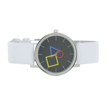 Laden Sie das Bild in den Galerie-Viewer, Aristo Bauhaus Unisex Uhr Edelstahl 4D86IW Leder weiß