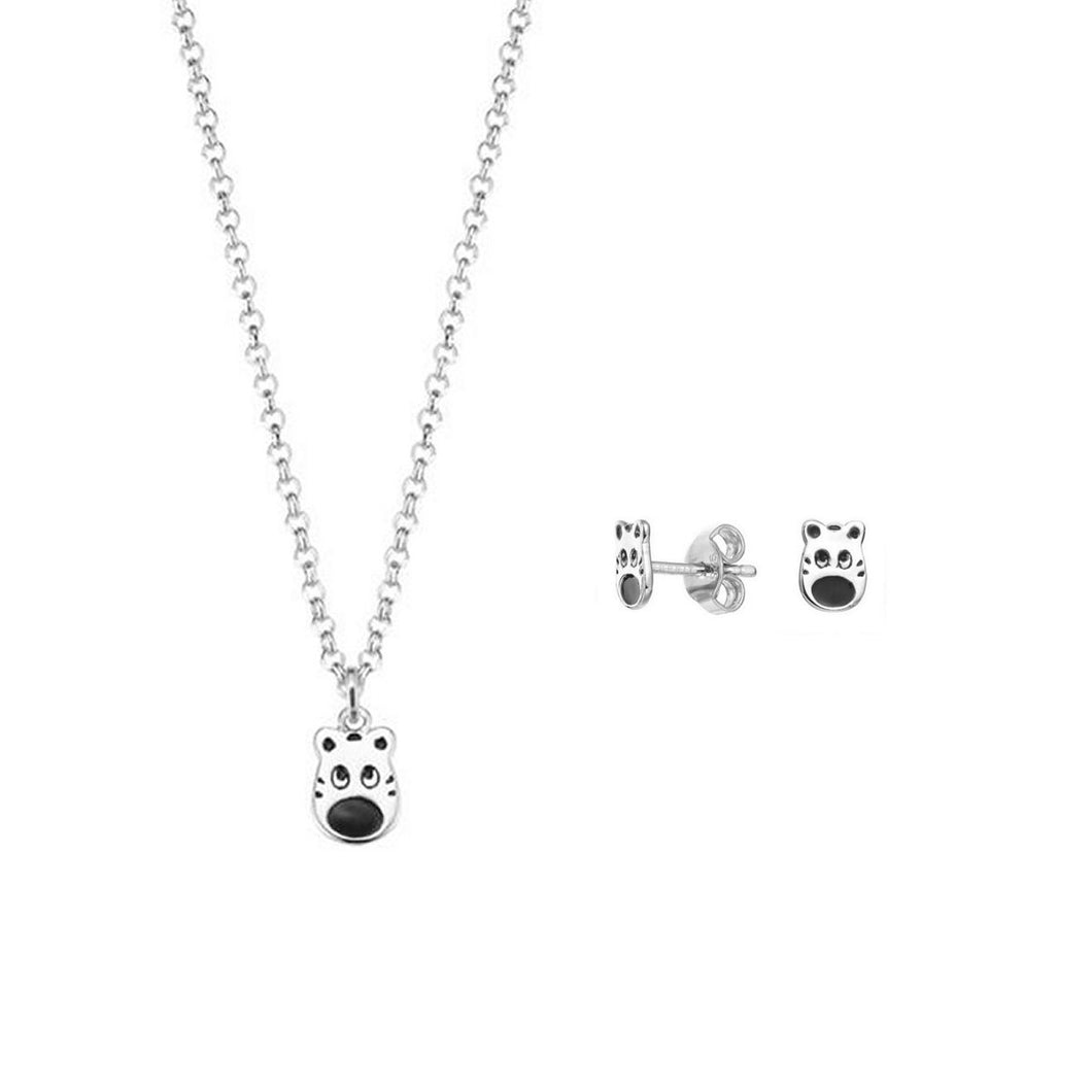 Esprit Kinder Schmuckset Silber Kette Ohringe Tiger ESSE90986A340