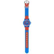 Laden Sie das Bild in den Galerie-Viewer, JACQUES FAREL Kinder-Armbanduhr Analog Quarz Silikonband KFW 1000 blau / rot