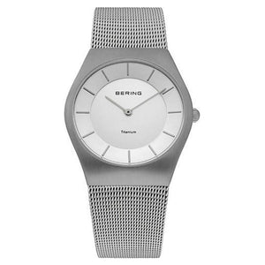 Bering Unisex Uhr Armbanduhr Titan Slim Classic - 11935-000 Meshband