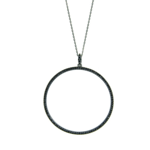 Kurshuni Halskette Kette Torus Silber schwarz BL197C-2