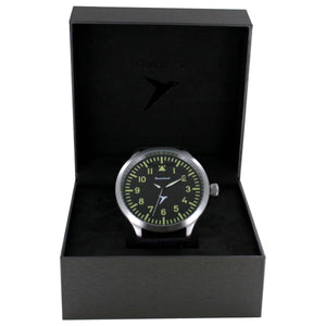 Aristo Herren Messerschmitt Uhr Fliegeruhr Triple XL Automatik ME-65A Leder