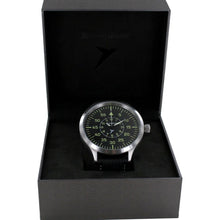 Laden Sie das Bild in den Galerie-Viewer, Aristo Herren Messerschmitt Uhr Fliegeruhr Triple XL Automatik ME-65B Leder