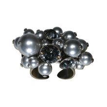 Laden Sie das Bild in den Galerie-Viewer, Konplott Ring Pearl Shadow grau Schwarzer Diamant