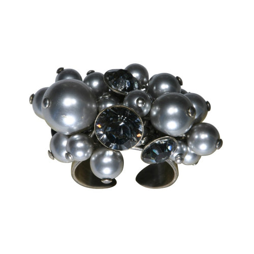 Konplott Ring Pearl Shadow grau Schwarzer Diamant