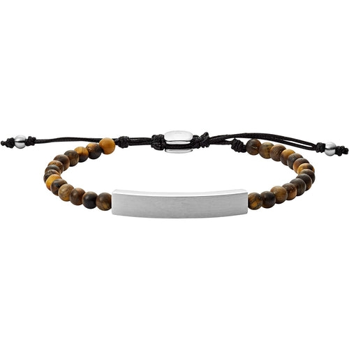 Fossil Herren Armband Edelstahl Vintage braun Casual Perlen JF03176040