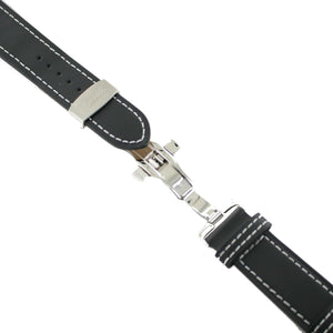 Ingersoll Ersatzband für Uhren Leder schwarz Naht ws Faltschließe 21 / 23 mm
