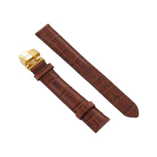 Laden Sie das Bild in den Galerie-Viewer, Ingersoll Ersatzband für Uhren Leder braun Kroko Faltschl. gold 20 mm XL