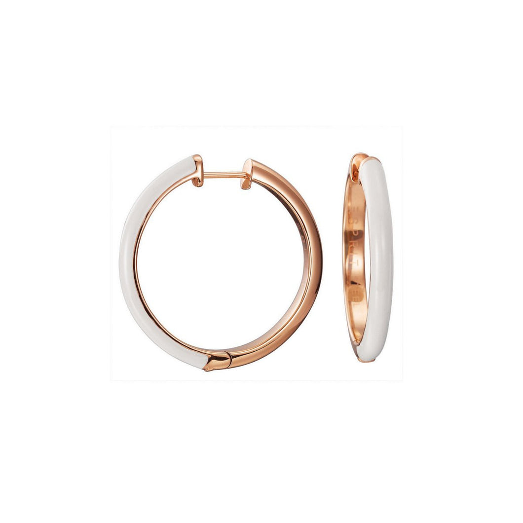 Esprit Damen Ohrringe Creole Edelstahl Rosé Fancy white ESCO11656G000