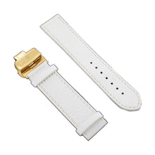 Laden Sie das Bild in den Galerie-Viewer, Ingersoll Ersatzband für Uhren Leder weiss Kroko Faltschl. Gold 22 mm
