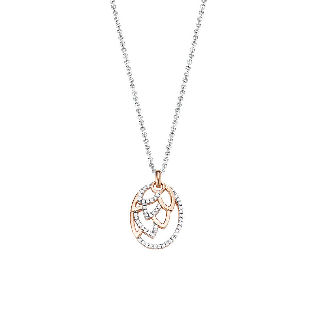 Esprit Damen Kette Collier Silber Zirkonia nature glam weiss ESNL93179A420